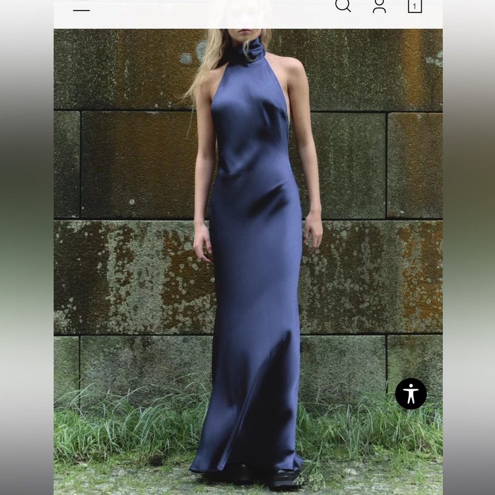 Zara Satin Effect Long Dress